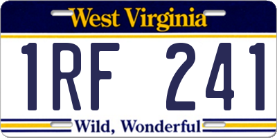 WV license plate 1RF241