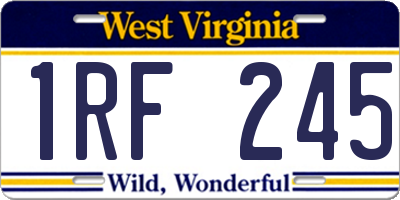 WV license plate 1RF245