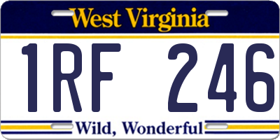 WV license plate 1RF246