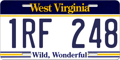 WV license plate 1RF248