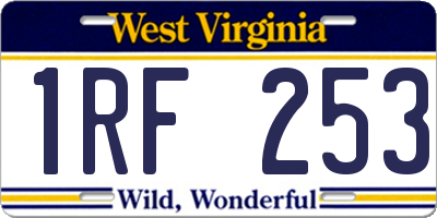 WV license plate 1RF253