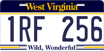 WV license plate 1RF256