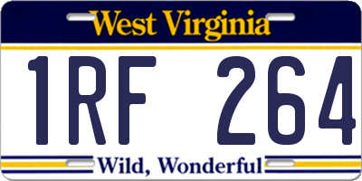 WV license plate 1RF264
