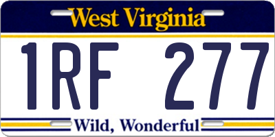 WV license plate 1RF277