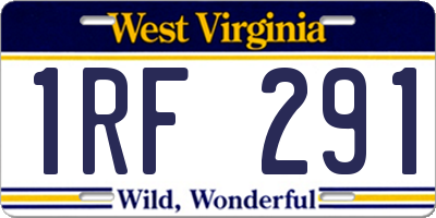 WV license plate 1RF291