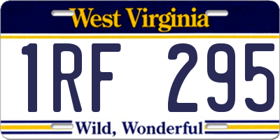 WV license plate 1RF295