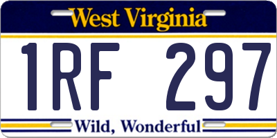 WV license plate 1RF297