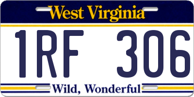 WV license plate 1RF306