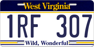 WV license plate 1RF307