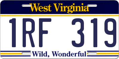 WV license plate 1RF319