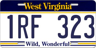 WV license plate 1RF323