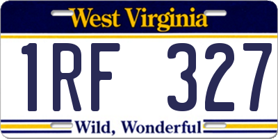 WV license plate 1RF327