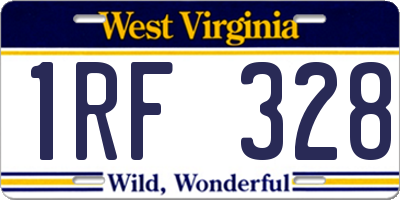 WV license plate 1RF328