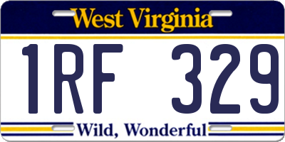 WV license plate 1RF329