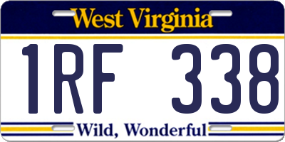 WV license plate 1RF338