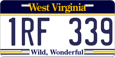 WV license plate 1RF339