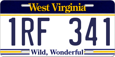 WV license plate 1RF341