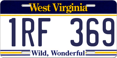WV license plate 1RF369