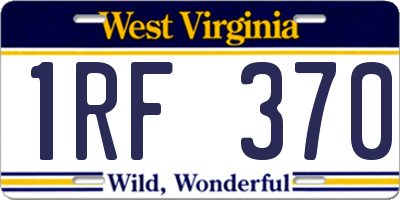 WV license plate 1RF370