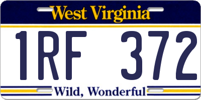 WV license plate 1RF372