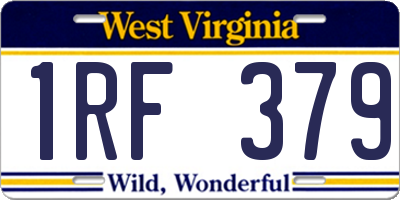 WV license plate 1RF379