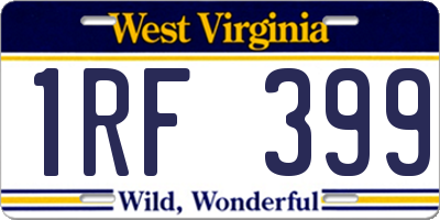 WV license plate 1RF399