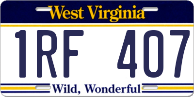 WV license plate 1RF407