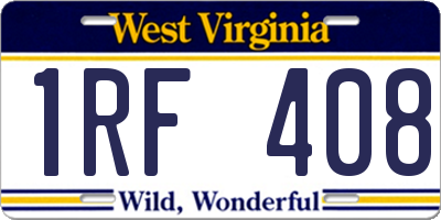 WV license plate 1RF408