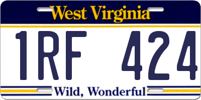 WV license plate 1RF424