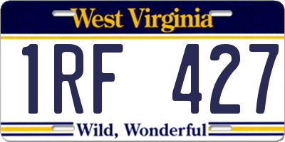 WV license plate 1RF427