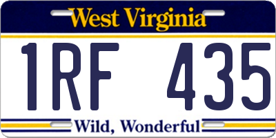 WV license plate 1RF435