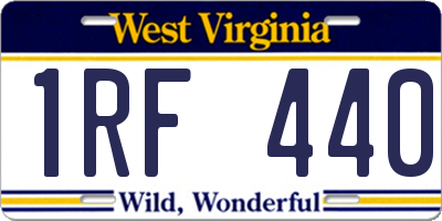 WV license plate 1RF440