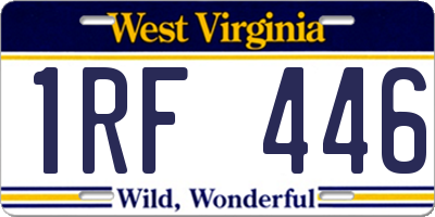 WV license plate 1RF446