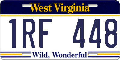 WV license plate 1RF448