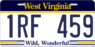 WV license plate 1RF459