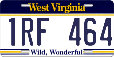 WV license plate 1RF464
