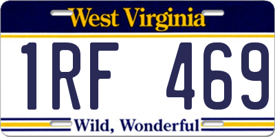 WV license plate 1RF469