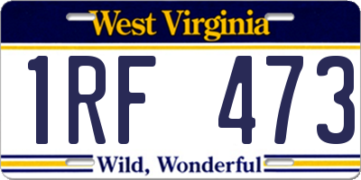 WV license plate 1RF473