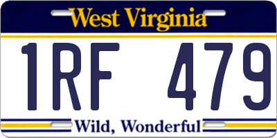 WV license plate 1RF479
