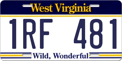 WV license plate 1RF481