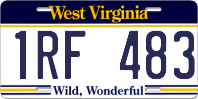 WV license plate 1RF483