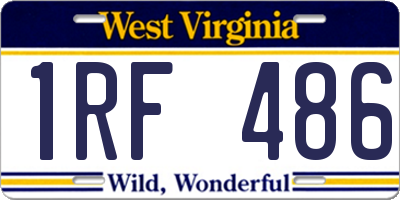 WV license plate 1RF486