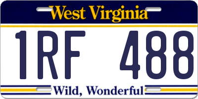 WV license plate 1RF488