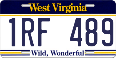 WV license plate 1RF489