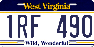 WV license plate 1RF490