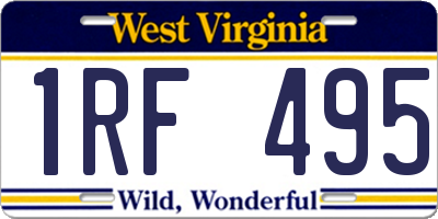 WV license plate 1RF495
