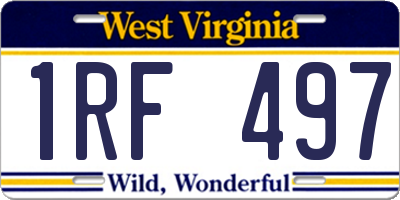 WV license plate 1RF497
