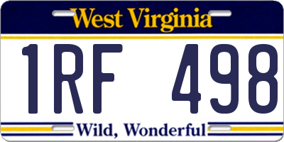WV license plate 1RF498