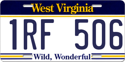 WV license plate 1RF506