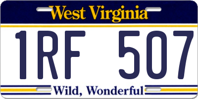 WV license plate 1RF507